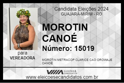 Candidato MOROTIN CANOÉ 2024 - GUAJARÁ-MIRIM - Eleições