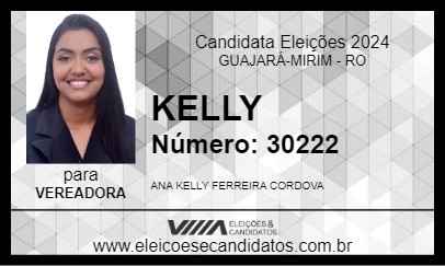 Candidato KELLY 2024 - GUAJARÁ-MIRIM - Eleições