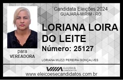 Candidato LORIANA LOIRA DO LEITE 2024 - GUAJARÁ-MIRIM - Eleições