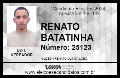 Candidato RENATO BATATINHA 2024 - GUAJARÁ-MIRIM - Eleições