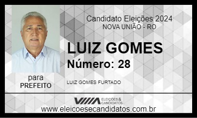 Candidato LUIZ GOMES 2024 - NOVA UNIÃO - Eleições