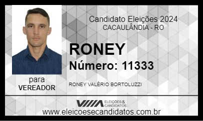 Candidato RONEY 2024 - CACAULÂNDIA - Eleições