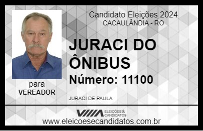 Candidato JURACI DO ÔNIBUS 2024 - CACAULÂNDIA - Eleições