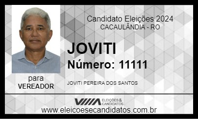 Candidato JOVITI 2024 - CACAULÂNDIA - Eleições