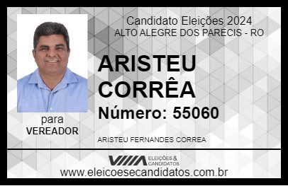 Candidato ARISTEU CORRÊA 2024 - ALTO ALEGRE DOS PARECIS - Eleições