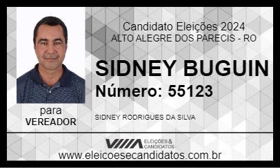 Candidato SIDNEY BUGUIN 2024 - ALTO ALEGRE DOS PARECIS - Eleições