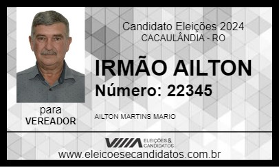 Candidato IRMÃO AILTON 2024 - CACAULÂNDIA - Eleições