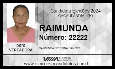 Candidato RAIMUNDA 2024 - CACAULÂNDIA - Eleições