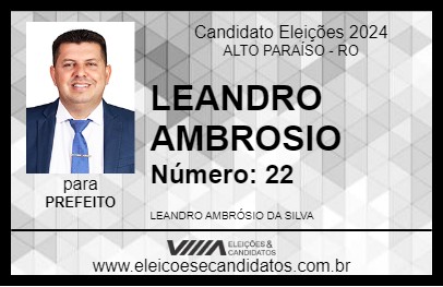 Candidato LEANDRO AMBROSIO 2024 - ALTO PARAÍSO - Eleições