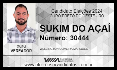 Candidato SUKIM DO AÇAÍ 2024 - OURO PRETO DO OESTE - Eleições