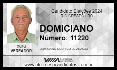 Candidato DOMICIANO 2024 - RIO CRESPO - Eleições