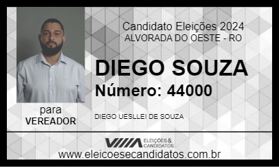 Candidato DIEGO SOUZA 2024 - ALVORADA DO OESTE - Eleições