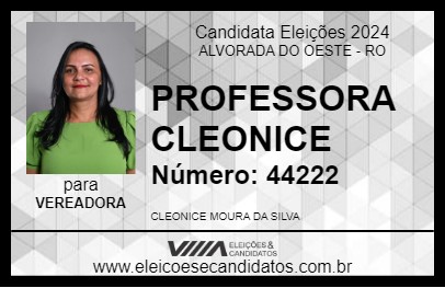 Candidato PROFESSORA CLEONICE 2024 - ALVORADA DO OESTE - Eleições