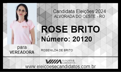 Candidato ROSE BRITO 2024 - ALVORADA DO OESTE - Eleições