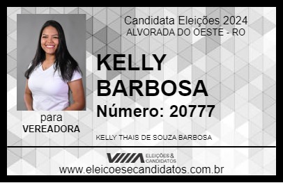 Candidato KELLY BARBOSA 2024 - ALVORADA DO OESTE - Eleições