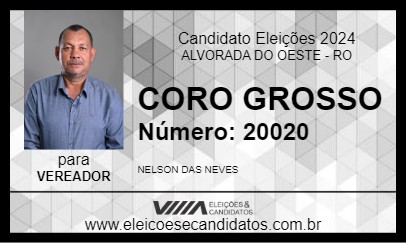 Candidato CORO GROSSO 2024 - ALVORADA DO OESTE - Eleições