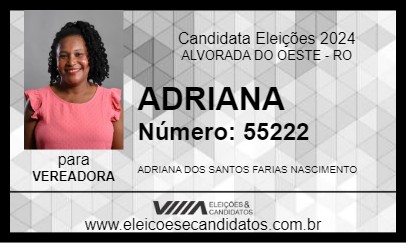 Candidato ADRIANA 2024 - ALVORADA DO OESTE - Eleições