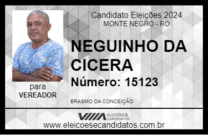 Candidato NEGUINHO DA CICERA 2024 - MONTE NEGRO - Eleições