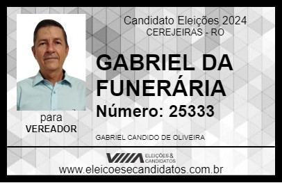 Candidato GABRIEL DA FUNERÁRIA 2024 - CEREJEIRAS - Eleições