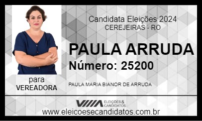 Candidato PAULA ARRUDA 2024 - CEREJEIRAS - Eleições