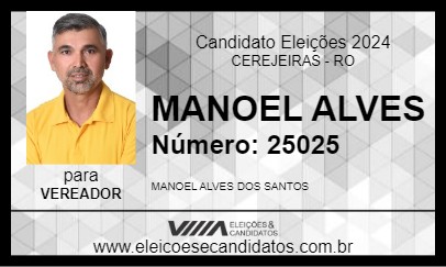 Candidato MANOEL ALVES 2024 - CEREJEIRAS - Eleições