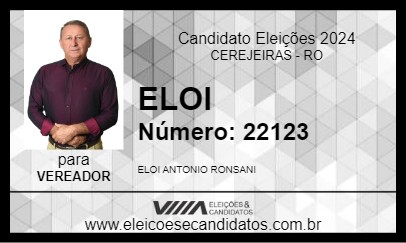 Candidato ELOI 2024 - CEREJEIRAS - Eleições