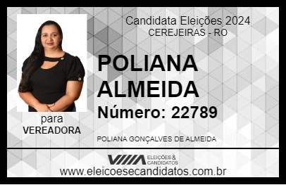 Candidato POLIANA ALMEIDA 2024 - CEREJEIRAS - Eleições