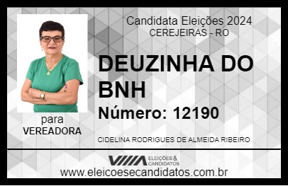 Candidato DEUZINHA DO BNH 2024 - CEREJEIRAS - Eleições