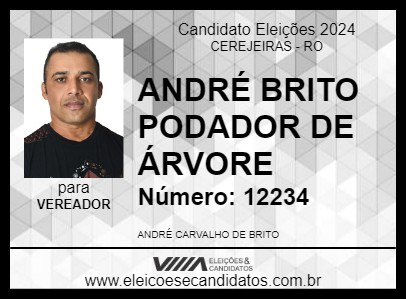 Candidato ANDRÉ BRITO PODADOR DE ÁRVORE 2024 - CEREJEIRAS - Eleições