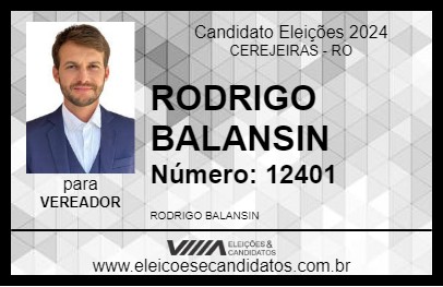 Candidato RODRIGO BALANSIN 2024 - CEREJEIRAS - Eleições