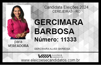 Candidato GERCIMARA BARBOSA 2024 - CEREJEIRAS - Eleições