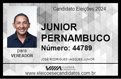 Candidato JUNIOR PERNAMBUCO 2024 - CANDEIAS DO JAMARI - Eleições