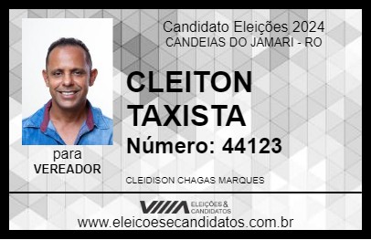 Candidato CLEITON TAXISTA 2024 - CANDEIAS DO JAMARI - Eleições