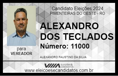 Candidato ALEXANDRO DOS TECLADOS 2024 - PIMENTEIRAS DO OESTE - Eleições