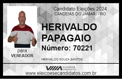 Candidato HERIVALDO PAPAGAIO 2024 - CANDEIAS DO JAMARI - Eleições