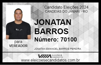 Candidato JONATAN BARROS 2024 - CANDEIAS DO JAMARI - Eleições