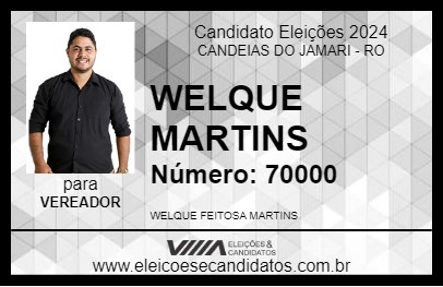 Candidato WELQUE MARTINS 2024 - CANDEIAS DO JAMARI - Eleições