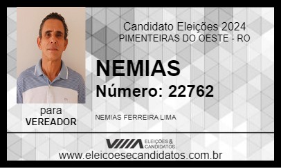 Candidato NEMIAS 2024 - PIMENTEIRAS DO OESTE - Eleições