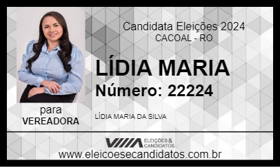 Candidato LÍDIA MARIA 2024 - CACOAL - Eleições