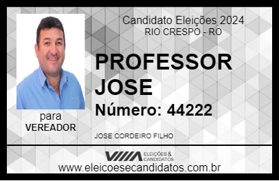 Candidato PROFESSOR JOSE 2024 - RIO CRESPO - Eleições