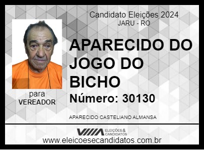 Candidato SR. APARECIDO 2024 - JARU - Eleições