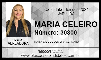 Candidato MARIA CELEIRO 2024 - JARU - Eleições