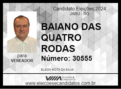 Candidato BAIANO DAS QUATRO RODAS 2024 - JARU - Eleições