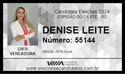 Candidato DENISE LEITE 2024 - ESPIGÃO DO OESTE - Eleições