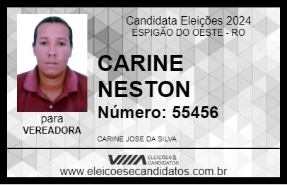 Candidato CARINE NESTON 2024 - ESPIGÃO DO OESTE - Eleições