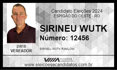 Candidato SIRINEU WUTK 2024 - ESPIGÃO DO OESTE - Eleições