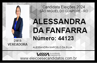 Candidato ALESSANDRA DA FANFARRA 2024 - SÃO MIGUEL DO GUAPORÉ - Eleições