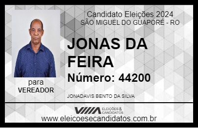 Candidato JONAS DA FEIRA 2024 - SÃO MIGUEL DO GUAPORÉ - Eleições