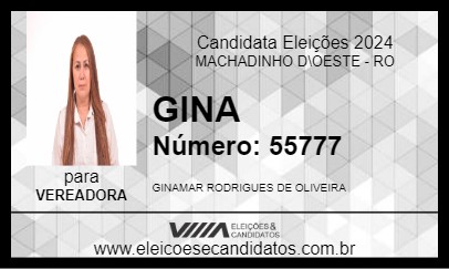 Candidato GINA 2024 - MACHADINHO D\OESTE - Eleições