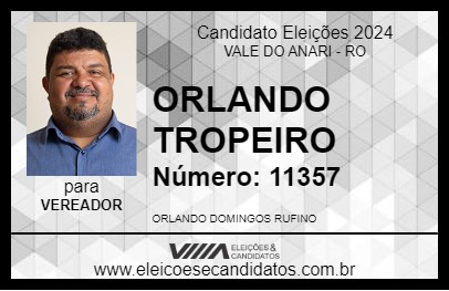 Candidato ORLANDO TROPEIRO 2024 - VALE DO ANARI - Eleições